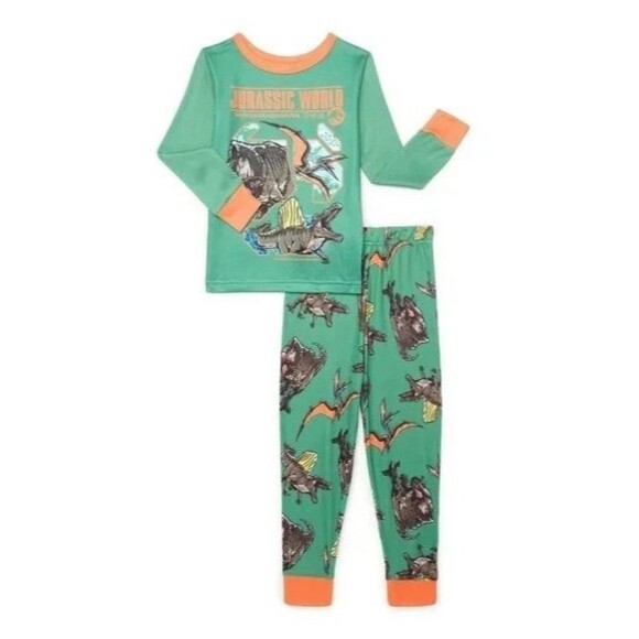Boys Jurassic World Long Sleeve Tee and Pants Pajama Set, 2-Piece size 4 - Picture 1 of 3